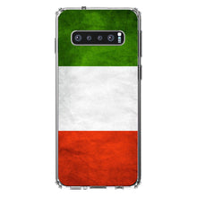 DistinctInk® Clear Shockproof Hybrid Case for Apple iPhone / Samsung Galaxy / Google Pixel - Italy Flag Old Weathered Red White Green