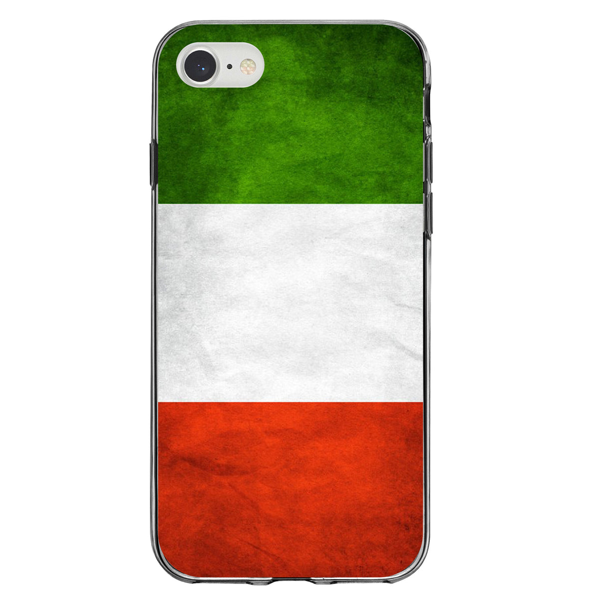 Italy Flag Old Weathered Red White Green Clear Shockproof iPhone Case, view 5