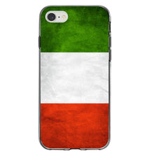 DistinctInk® Clear Shockproof Hybrid Case for Apple iPhone / Samsung Galaxy / Google Pixel - Italy Flag Old Weathered Red White Green