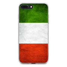 DistinctInk® Clear Shockproof Hybrid Case for Apple iPhone / Samsung Galaxy / Google Pixel - Italy Flag Old Weathered Red White Green
