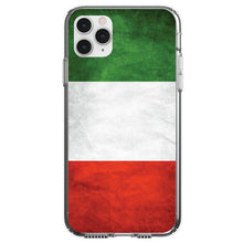 DistinctInk® Clear Shockproof Hybrid Case for Apple iPhone / Samsung Galaxy / Google Pixel - Italy Flag Old Weathered Red White Green