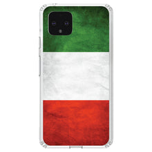 DistinctInk® Clear Shockproof Hybrid Case for Apple iPhone / Samsung Galaxy / Google Pixel - Italy Flag Old Weathered Red White Green