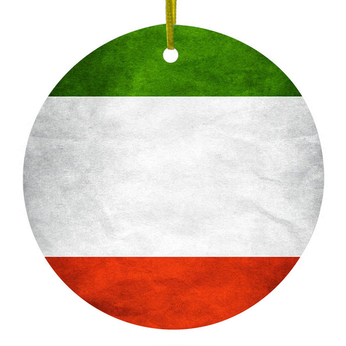 Italy Flag Old Weathered Red White Green Ceramic Ornament