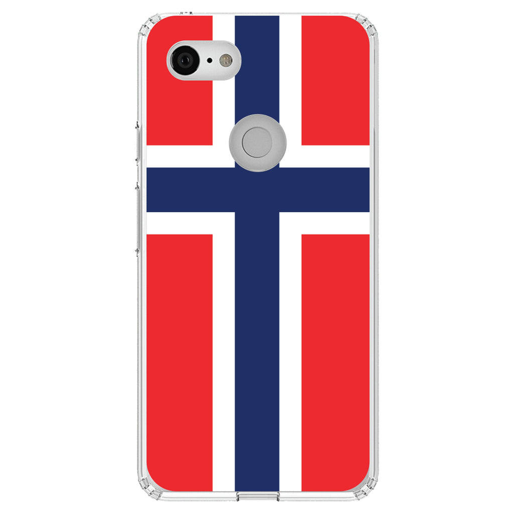 Norway Flag Red White Blue Clear Shockproof iPhone Case, view 22