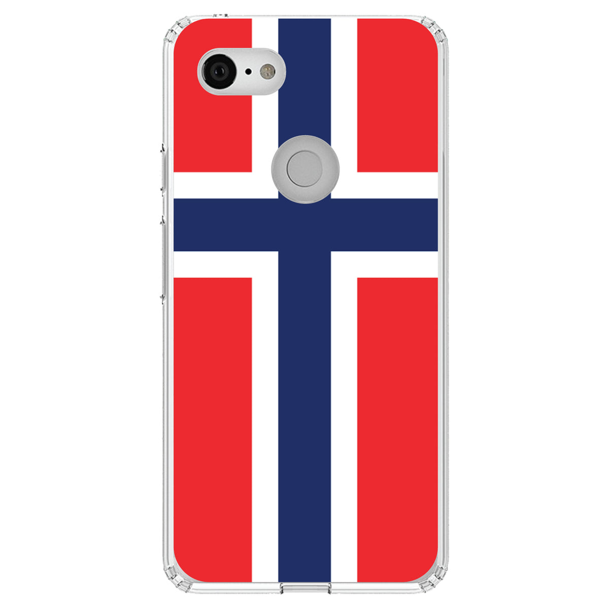 Norway Flag Red White Blue Clear Shockproof iPhone Case, view 22