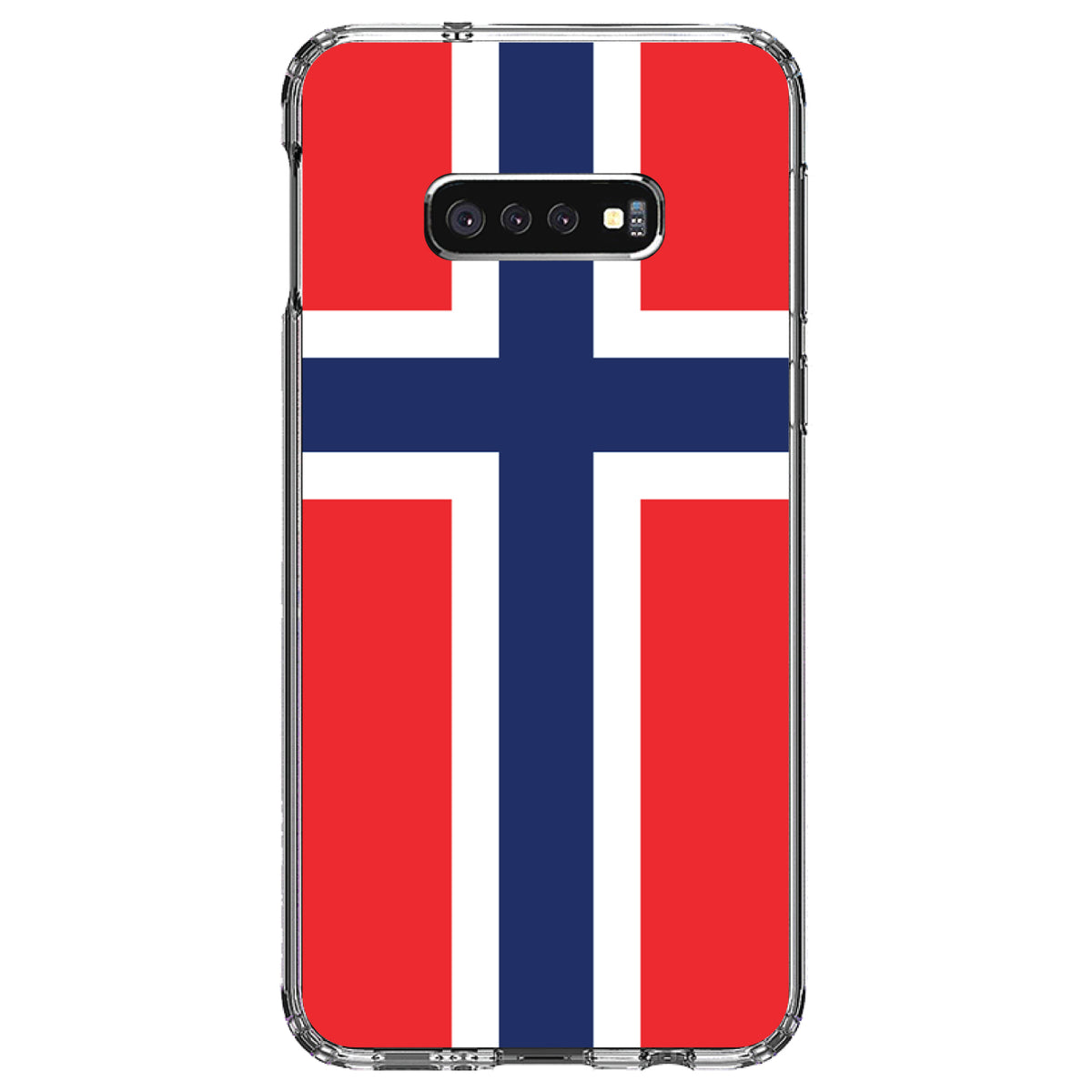 Norway Flag Red White Blue Clear Shockproof iPhone Case, view 18