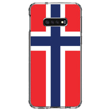 DistinctInk® Clear Shockproof Hybrid Case for Apple iPhone / Samsung Galaxy / Google Pixel - Norway Flag Red White Blue