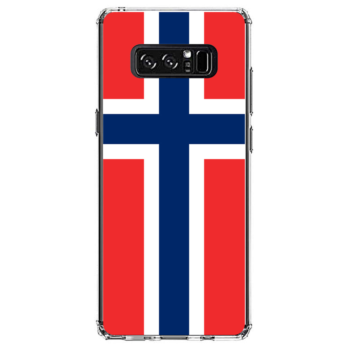 Norway Flag Red White Blue Clear Shockproof iPhone Case, view 12