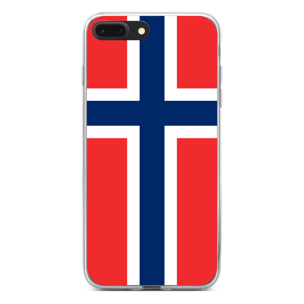 Norway Flag Red White Blue Clear Shockproof iPhone Case, view 6