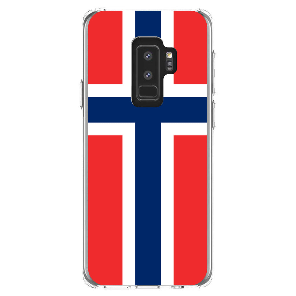Norway Flag Red White Blue Clear Shockproof iPhone Case, view 20