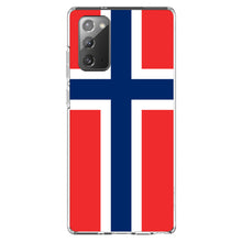 DistinctInk® Clear Shockproof Hybrid Case for Apple iPhone / Samsung Galaxy / Google Pixel - Norway Flag Red White Blue