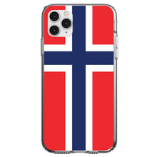 DistinctInk® Clear Shockproof Hybrid Case for Apple iPhone / Samsung Galaxy / Google Pixel - Norway Flag Red White Blue