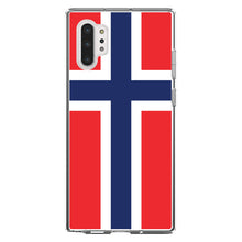 DistinctInk® Clear Shockproof Hybrid Case for Apple iPhone / Samsung Galaxy / Google Pixel - Norway Flag Red White Blue