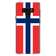 DistinctInk® Clear Shockproof Hybrid Case for Apple iPhone / Samsung Galaxy / Google Pixel - Norway Flag Red White Blue