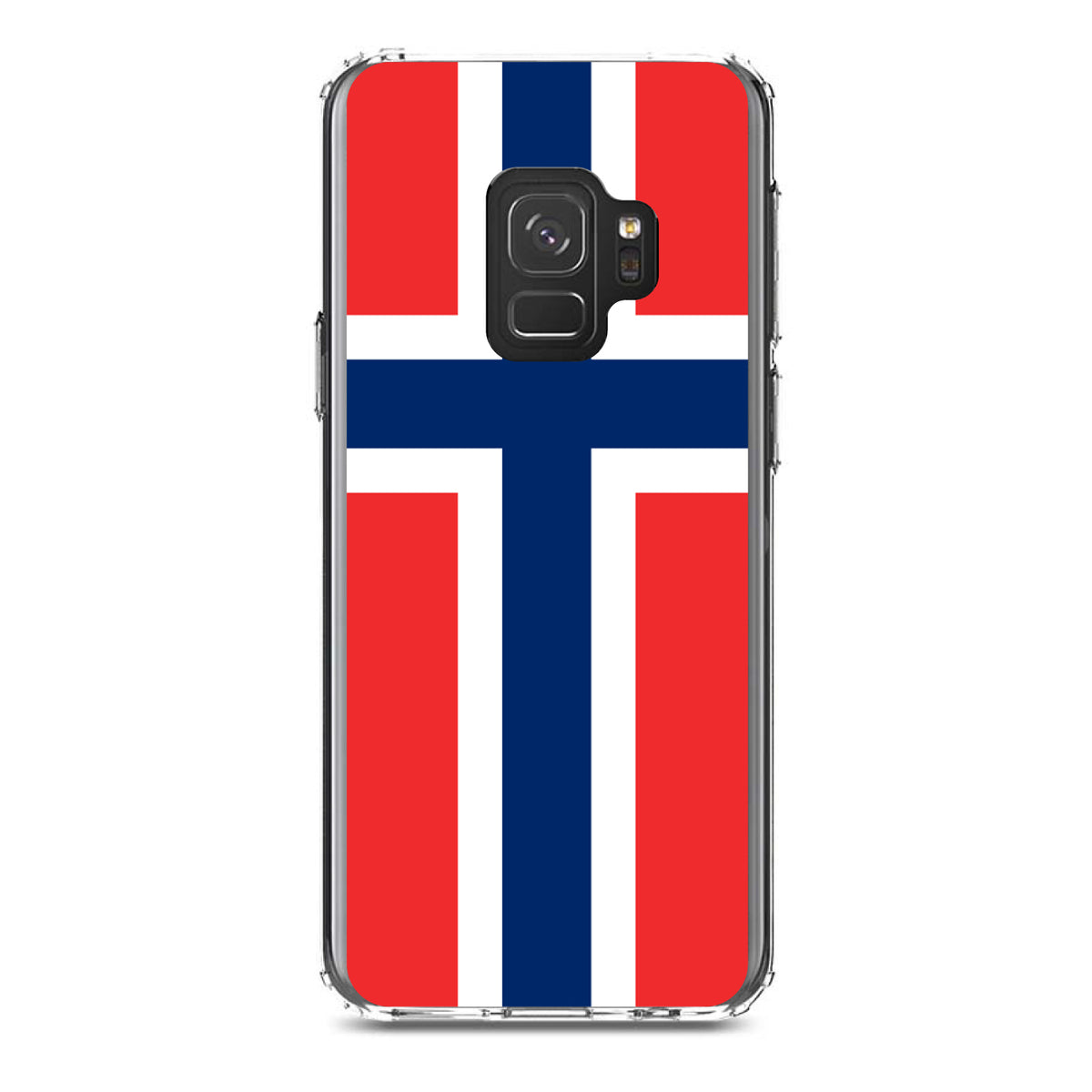 Norway Flag Red White Blue Clear Shockproof iPhone Case, view 19