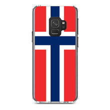 DistinctInk® Clear Shockproof Hybrid Case for Apple iPhone / Samsung Galaxy / Google Pixel - Norway Flag Red White Blue