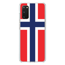 DistinctInk® Clear Shockproof Hybrid Case for Apple iPhone / Samsung Galaxy / Google Pixel - Norway Flag Red White Blue