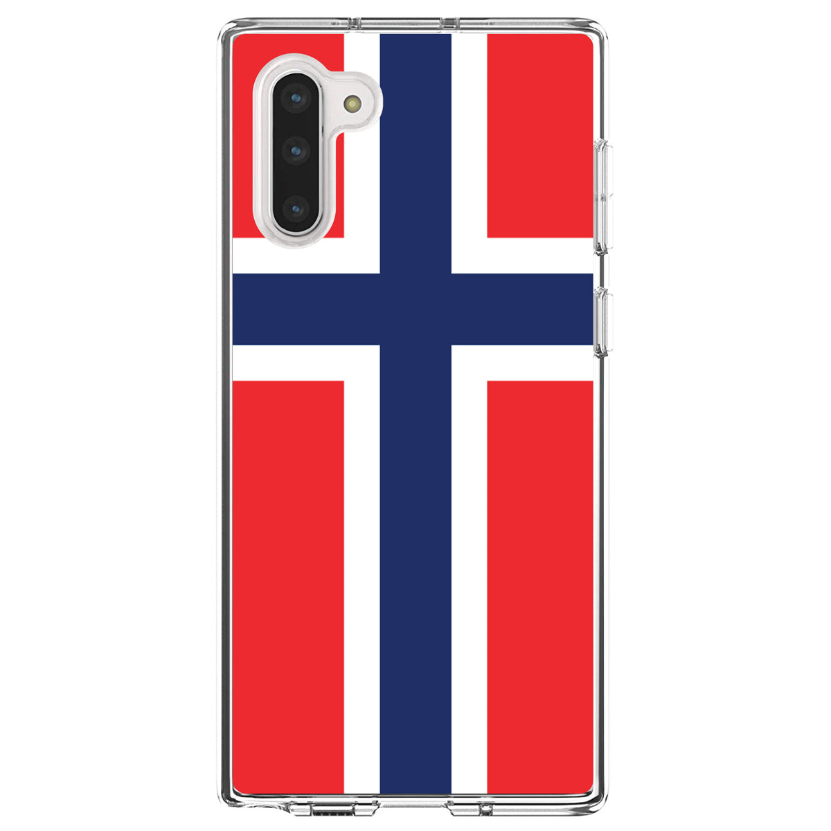 Norway Flag Red White Blue Clear Shockproof iPhone Case, view 9