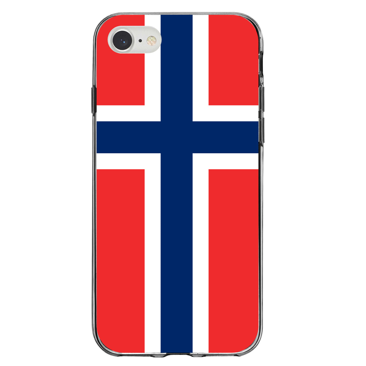 Norway Flag Red White Blue Clear Shockproof iPhone Case, view 5