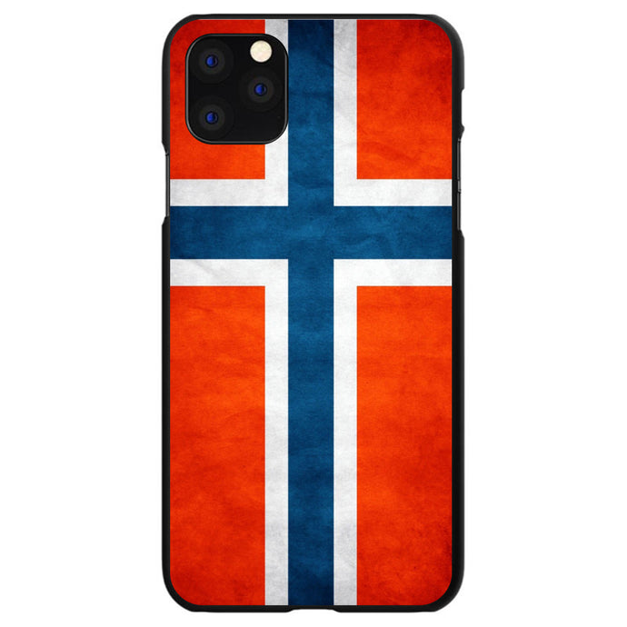 DistinctInk® Hard Plastic Snap-On Case for Apple iPhone or Samsung Galaxy - Norway Old Flag