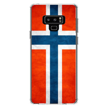 DistinctInk® Clear Shockproof Hybrid Case for Apple iPhone / Samsung Galaxy / Google Pixel - Norway Old Flag Red White Blue