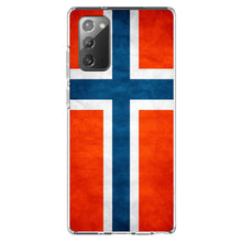 DistinctInk® Clear Shockproof Hybrid Case for Apple iPhone / Samsung Galaxy / Google Pixel - Norway Old Flag Red White Blue