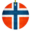 Norway Old Flag Red White Blue Ceramic Ornament