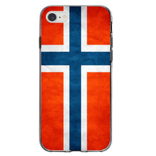 DistinctInk® Clear Shockproof Hybrid Case for Apple iPhone / Samsung Galaxy / Google Pixel - Norway Old Flag Red White Blue