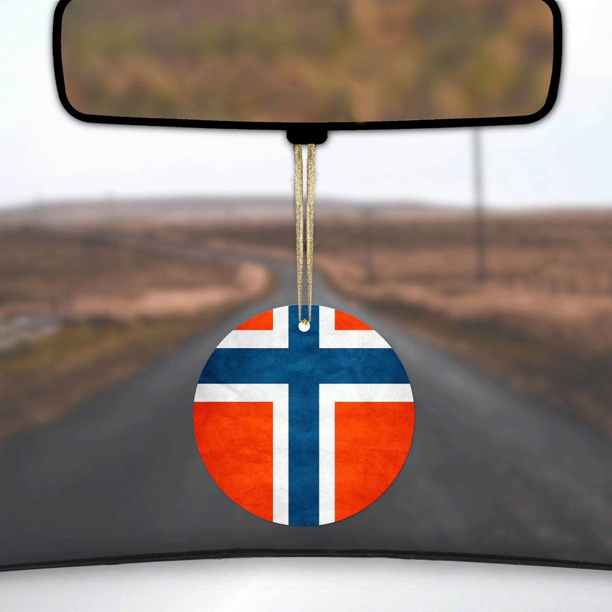 Norway Old Flag Red White Blue Ceramic Ornament, view 3