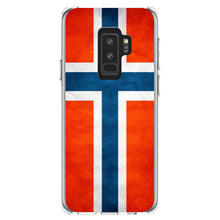 DistinctInk® Clear Shockproof Hybrid Case for Apple iPhone / Samsung Galaxy / Google Pixel - Norway Old Flag Red White Blue