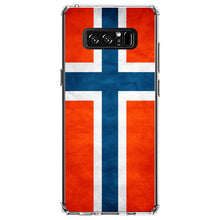 DistinctInk® Clear Shockproof Hybrid Case for Apple iPhone / Samsung Galaxy / Google Pixel - Norway Old Flag Red White Blue