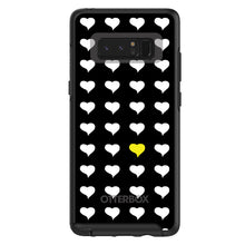 DistinctInk™ OtterBox Symmetry Series Case for Apple iPhone / Samsung Galaxy / Google Pixel - Yellow White Black Repeating Hearts