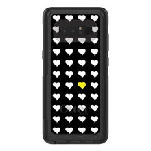 DistinctInk™ OtterBox Commuter Series Case for Apple iPhone or Samsung Galaxy - Yellow White Black Repeating Hearts