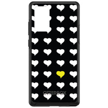 DistinctInk™ OtterBox Symmetry Series Case for Apple iPhone / Samsung Galaxy / Google Pixel - Yellow White Black Repeating Hearts