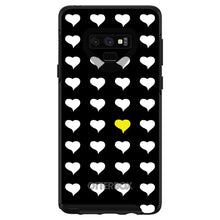DistinctInk™ OtterBox Symmetry Series Case for Apple iPhone / Samsung Galaxy / Google Pixel - Yellow White Black Repeating Hearts