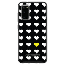 DistinctInk™ OtterBox Symmetry Series Case for Apple iPhone / Samsung Galaxy / Google Pixel - Yellow White Black Repeating Hearts
