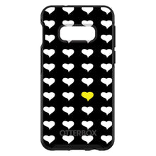 DistinctInk™ OtterBox Symmetry Series Case for Apple iPhone / Samsung Galaxy / Google Pixel - Yellow White Black Repeating Hearts