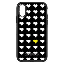 DistinctInk™ OtterBox Symmetry Series Case for Apple iPhone / Samsung Galaxy / Google Pixel - Yellow White Black Repeating Hearts
