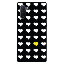 DistinctInk® Hard Plastic Snap-On Case for Apple iPhone or Samsung Galaxy - Yellow White Black Repeating Hearts