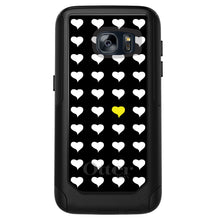 DistinctInk™ OtterBox Commuter Series Case for Apple iPhone or Samsung Galaxy - Yellow White Black Repeating Hearts