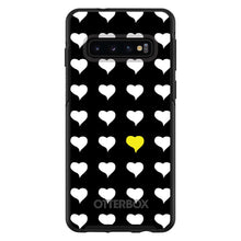 DistinctInk™ OtterBox Symmetry Series Case for Apple iPhone / Samsung Galaxy / Google Pixel - Yellow White Black Repeating Hearts