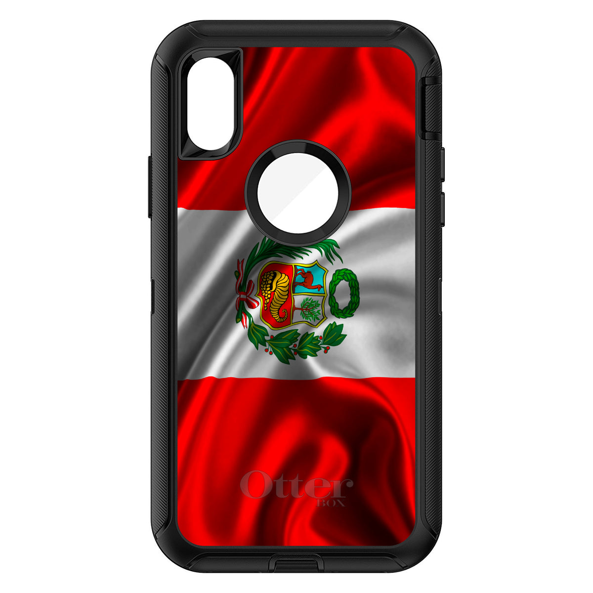 Peru Waving Flag OtterBox Defender Case for iPhone & Galaxy, view 3