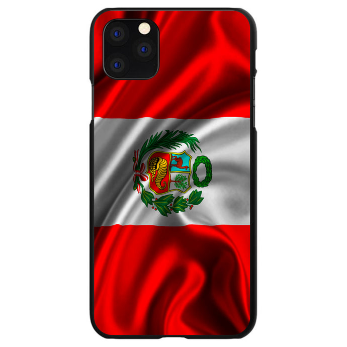 DistinctInk® Hard Plastic Snap-On Case for Apple iPhone or Samsung Galaxy - Peru Waving Flag
