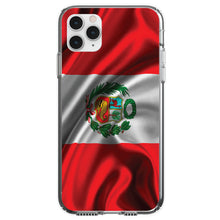 DistinctInk® Clear Shockproof Hybrid Case for Apple iPhone / Samsung Galaxy / Google Pixel - Peru Waving Flag