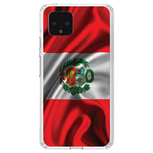 DistinctInk® Clear Shockproof Hybrid Case for Apple iPhone / Samsung Galaxy / Google Pixel - Peru Waving Flag