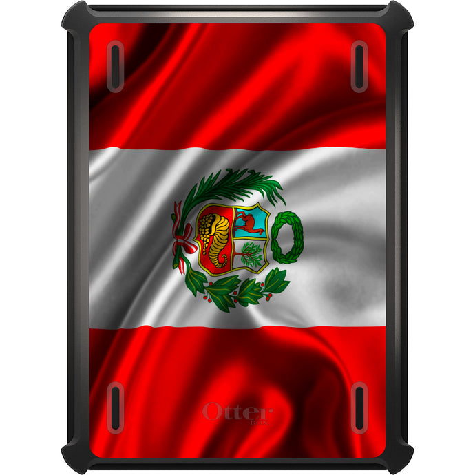 DistinctInk™ OtterBox Defender Series Case for Apple iPad / iPad Pro / iPad Air / iPad Mini - Peru Waving Flag
