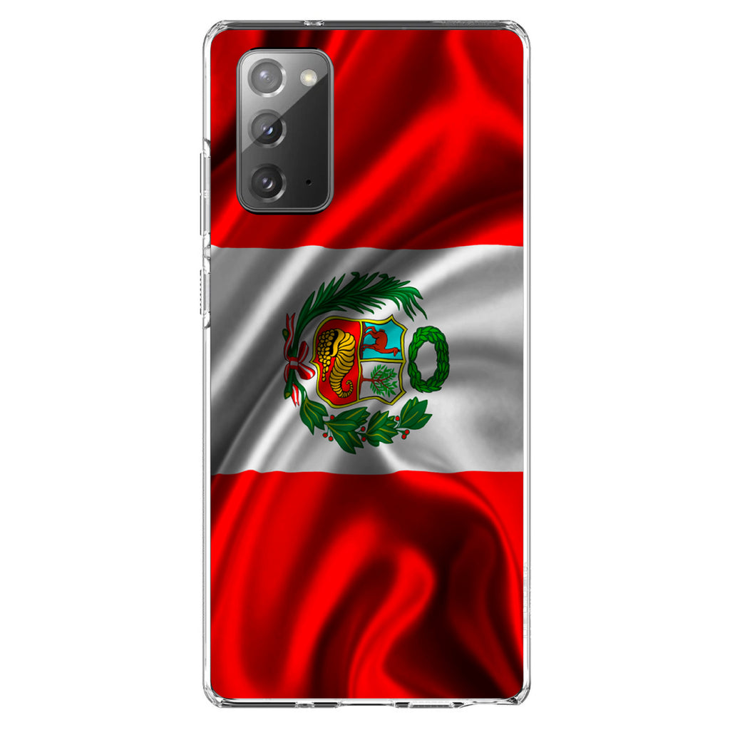 Peru Waving Flag Clear Shockproof iPhone Case, view 7