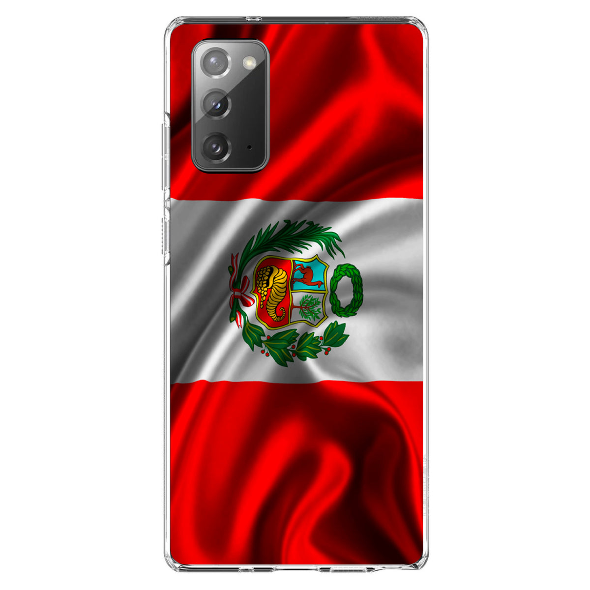 Peru Waving Flag Clear Shockproof iPhone Case, view 7