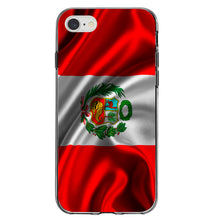 DistinctInk® Clear Shockproof Hybrid Case for Apple iPhone / Samsung Galaxy / Google Pixel - Peru Waving Flag
