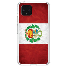 DistinctInk® Clear Shockproof Hybrid Case for Apple iPhone / Samsung Galaxy / Google Pixel - Peru Old Flag